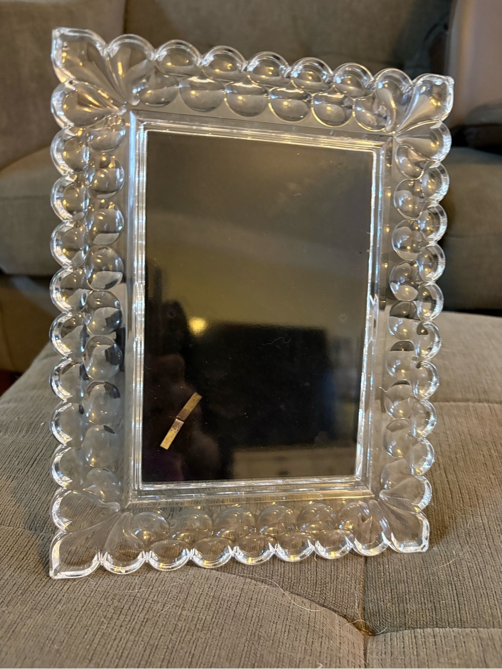 Waterford Crystal Clear Beaded Glass Picture Frame 5x7